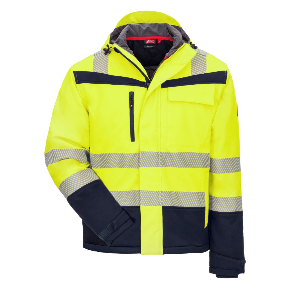 NITRAS MOTION TEX VIZ PLUS, Winter-Warnschutz-Softshelljacke, neongelb / marine, EN ISO 20471 Produktbild img1 L