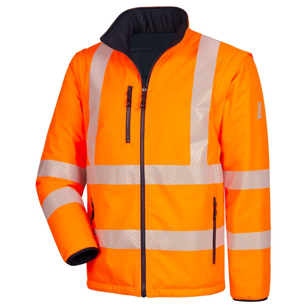 NITRAS MOTION TEX VIZ PLUS, Warn-Multifunktionsjacke, neonorange / marineblau, EN ISO 13688, EN ISO 20471, EN 343, EN 342, OEKO-TEX Produktbild img4 L