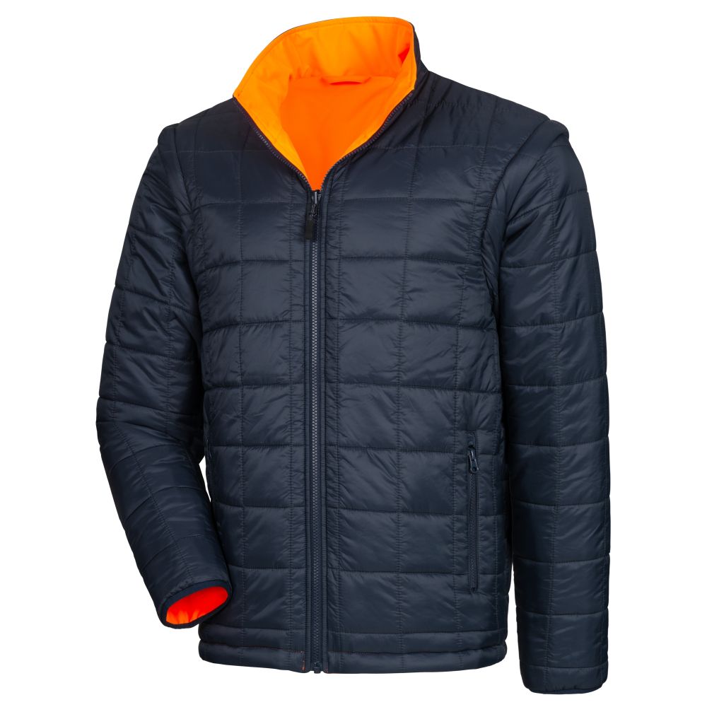 NITRAS MOTION TEX VIZ PLUS, Warn-Multifunktionsjacke, neonorange / marineblau, EN ISO 13688, EN ISO 20471, EN 343, EN 342, OEKO-TEX Produktbild img6 L