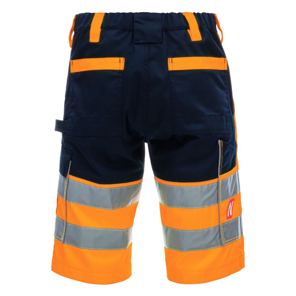 NITRAS MOTION TEX VIZ, Warn-Arbeitshose, kurz, neonorange / marineblau, EN ISO 13688, EN ISO 20471, OEKO-TEX Produktbild img2 L