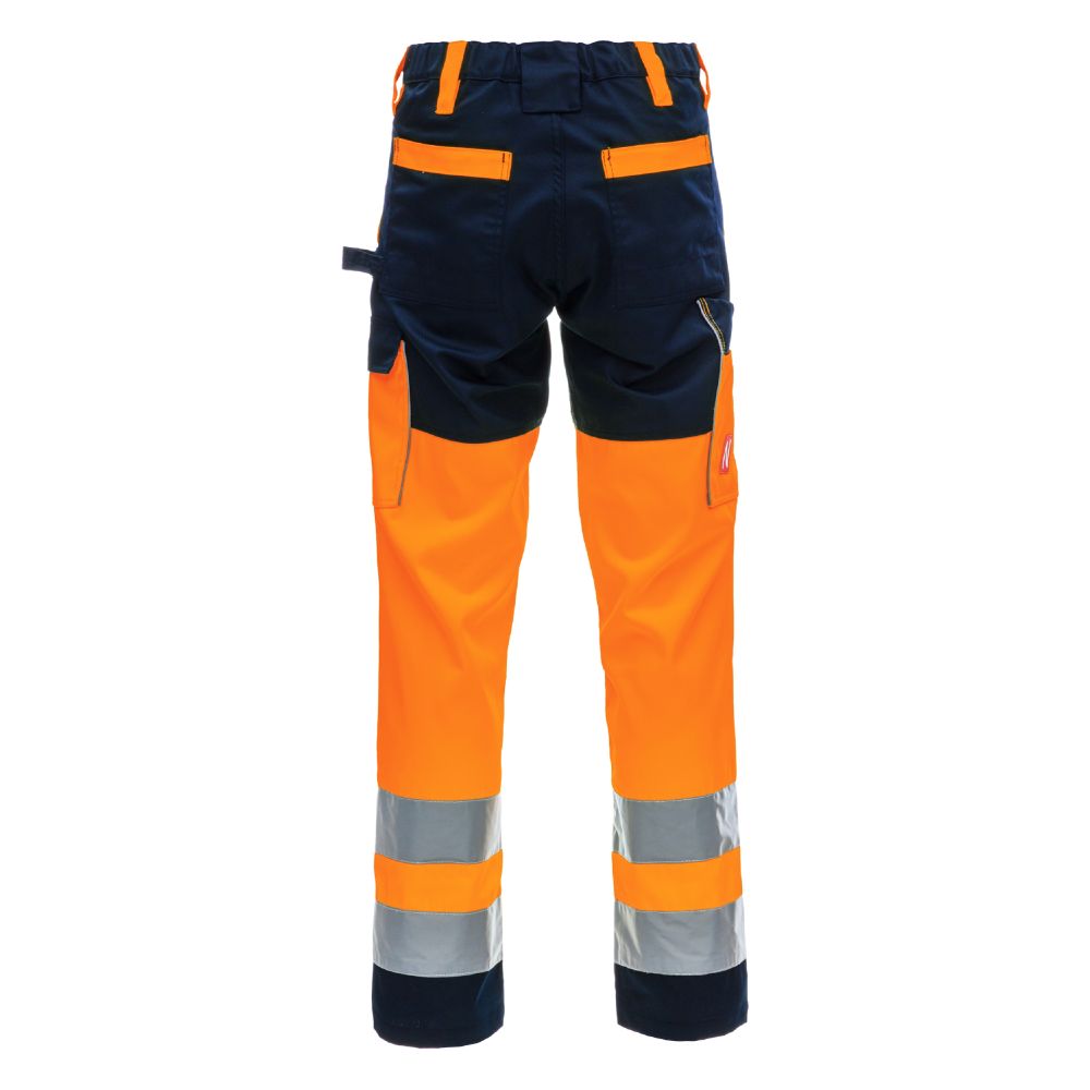 NITRAS MOTION TEX VIZ, lange Warn-Arbeitshose, neonorange / marineblau, EN ISO 13688, EN ISO 20471, OEKO-TEX Produktbild img2 L