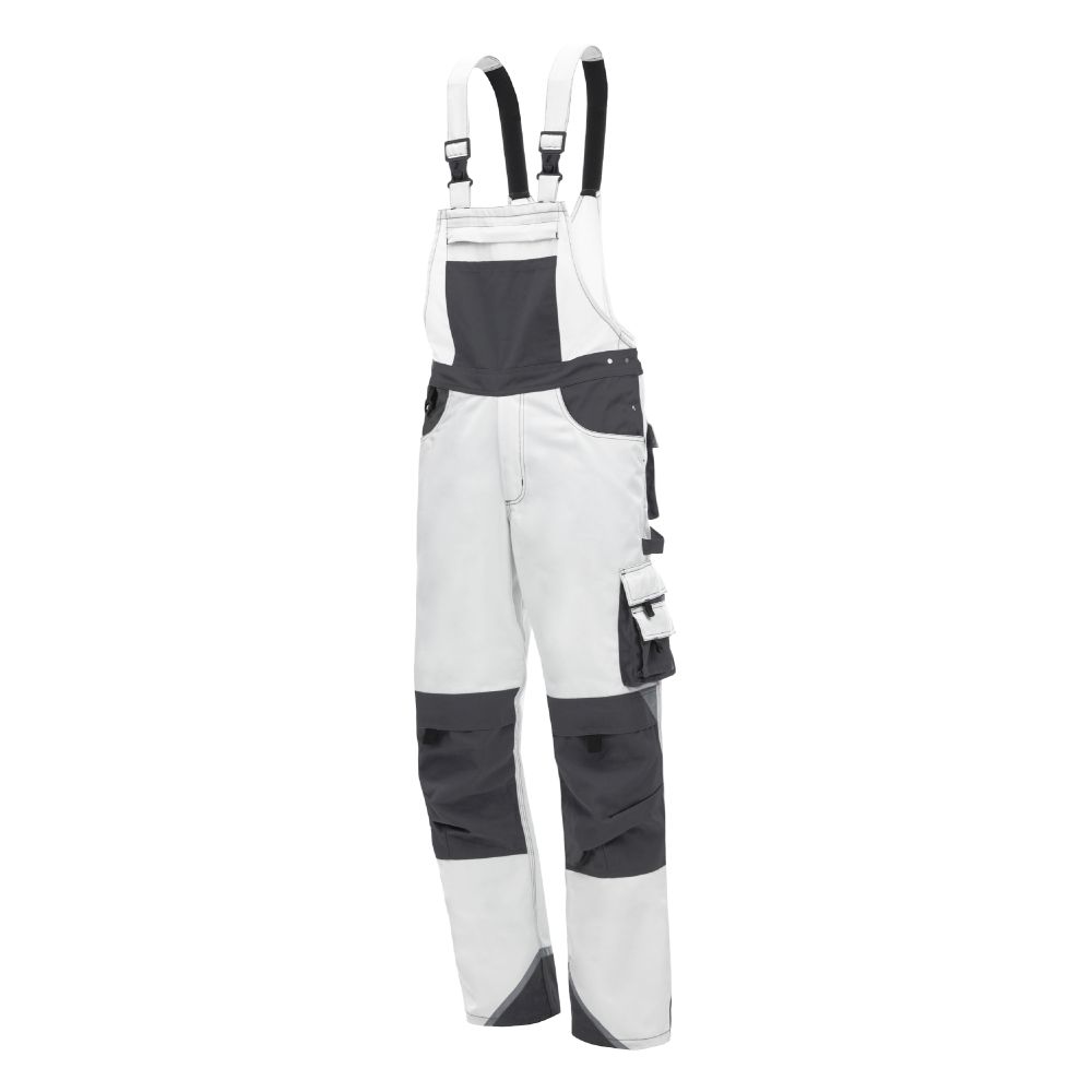 NITRAS MOTION TEX PLUS, Latzhose, weiß / grau, OEKO-TEX Produktbild img1 L