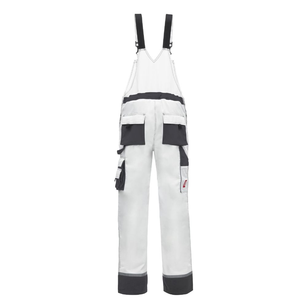 NITRAS MOTION TEX PLUS, Latzhose, weiß / grau, OEKO-TEX Produktbild img2 L