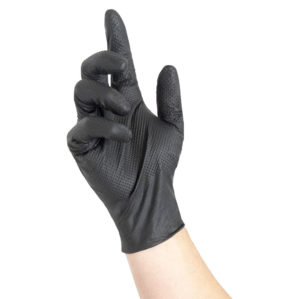 NITRAS TOUGH GRIP LIGHT, Nitril-Einmalhandschuhe, schwarz, EN ISO 374, Box à 50 Stück Produktbild img2 L