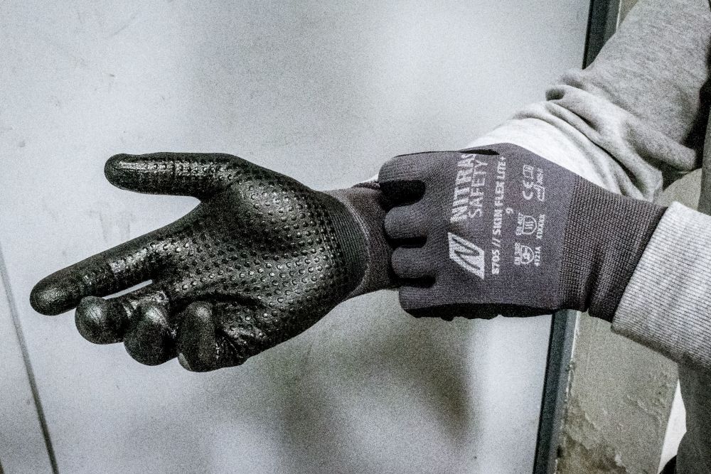 NITRAS SKIN FLEX LITE+, Montagehandschuhe, grau / schwarz, EN ISO 21420, EN 388, EN 407, OEKO-TEX Produktbild img2 L