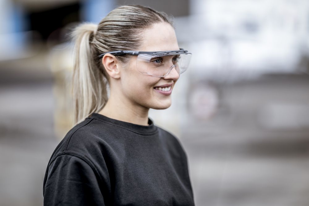 NITRAS VISION PROTECT PREMIUM, Bügelbrille, transparent / grau, ISO 16321-1 Produktbild img4 L