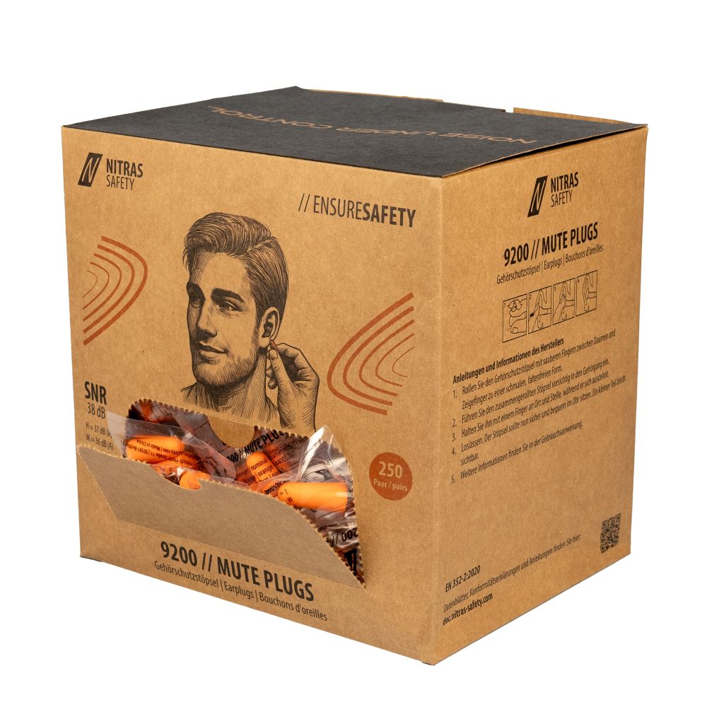NITRAS MUTE PLUGS, Gehörschutzstöpsel, orange, EN 352-2, 250 Paar / Box Produktbild img4 L