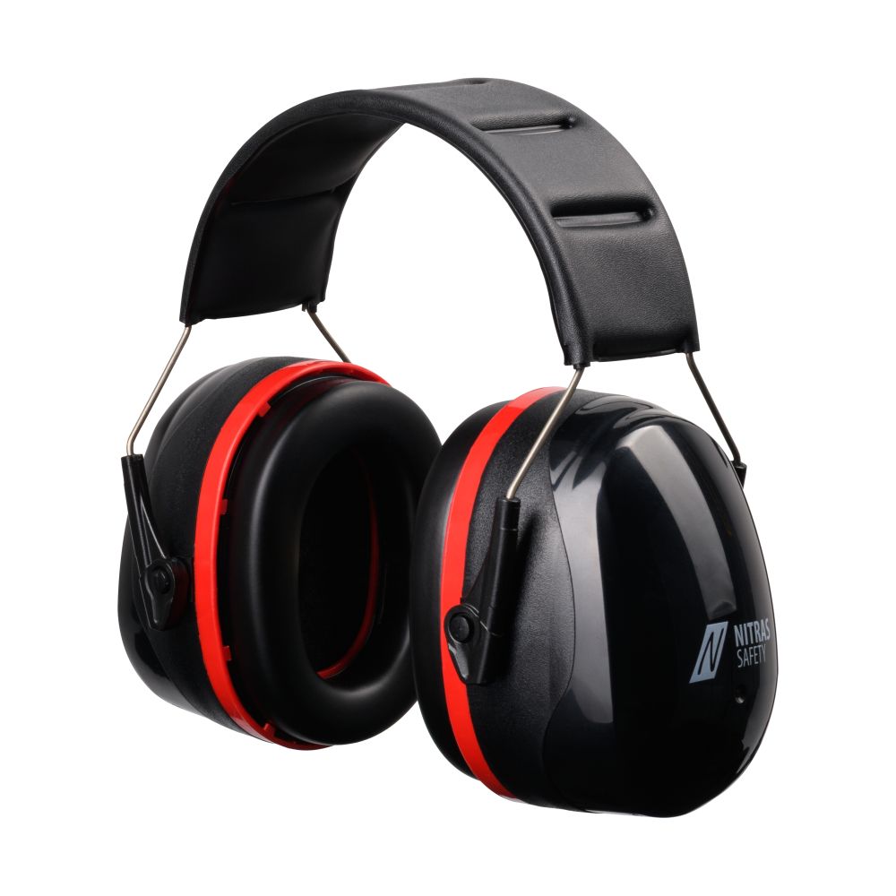 NITRAS MUTE DEFENDER PRO, Kapselgehörschutz, schwarz / rot, EN 352-1 Produktbild img1 L