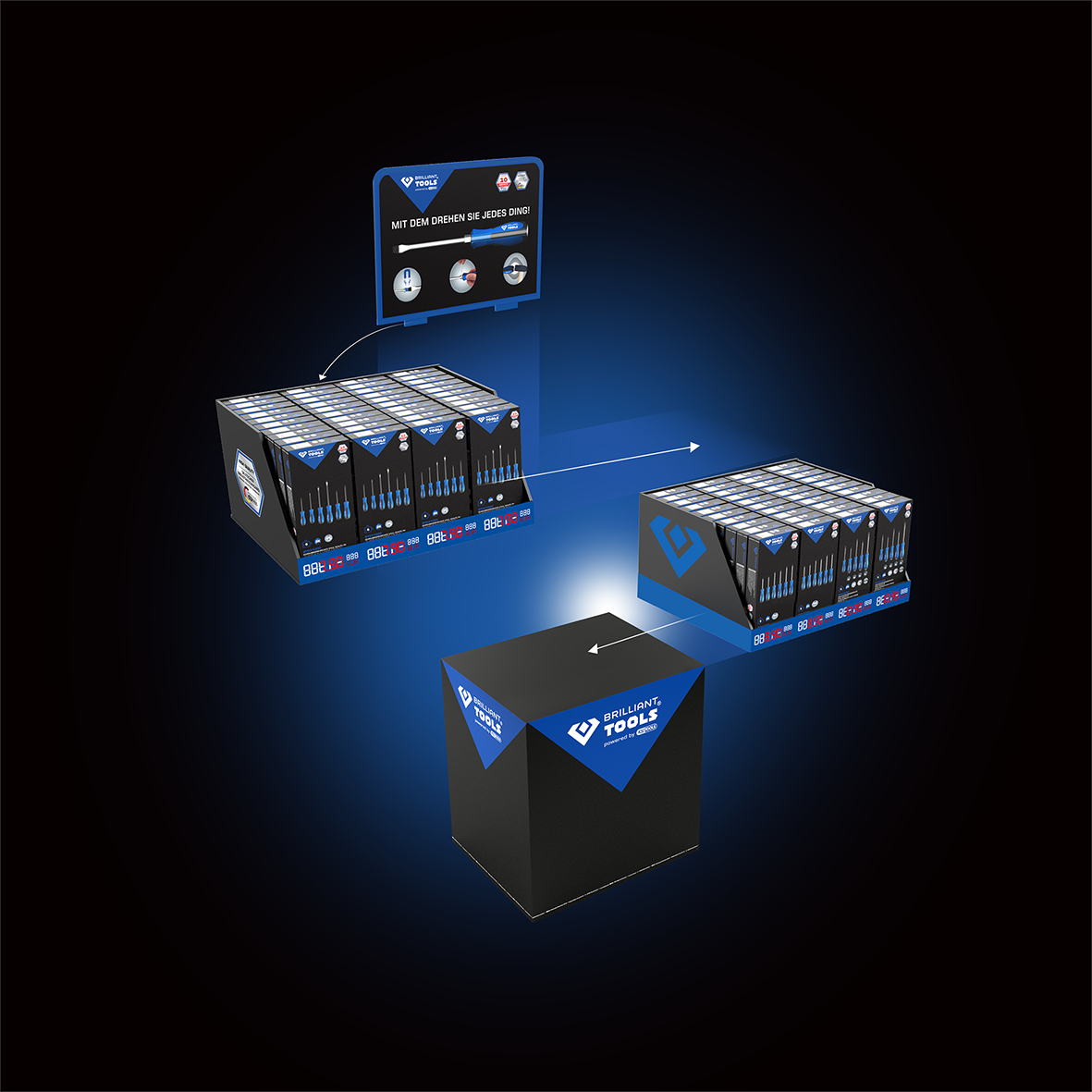 BRILLIANT TOOLS Schraubendreher-Verkaufsdisplay, 80 Packungen Produktbild img8 L