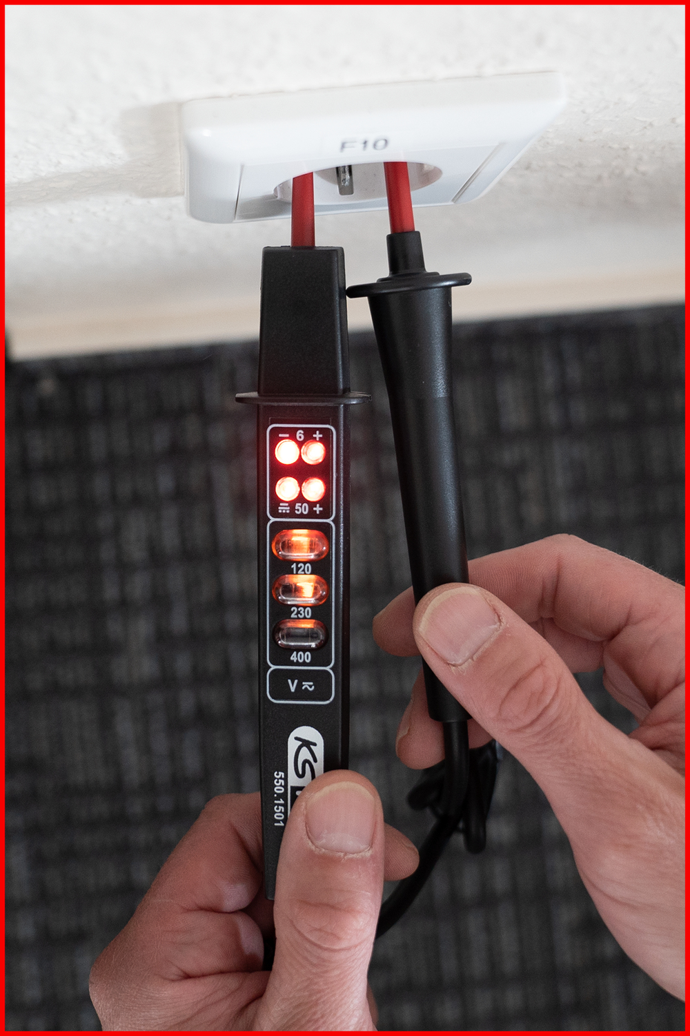 KS Tools Polaritäts- und Spannungsprüfer mit Schutzisolierung 6-400 V Produktbild img9 L