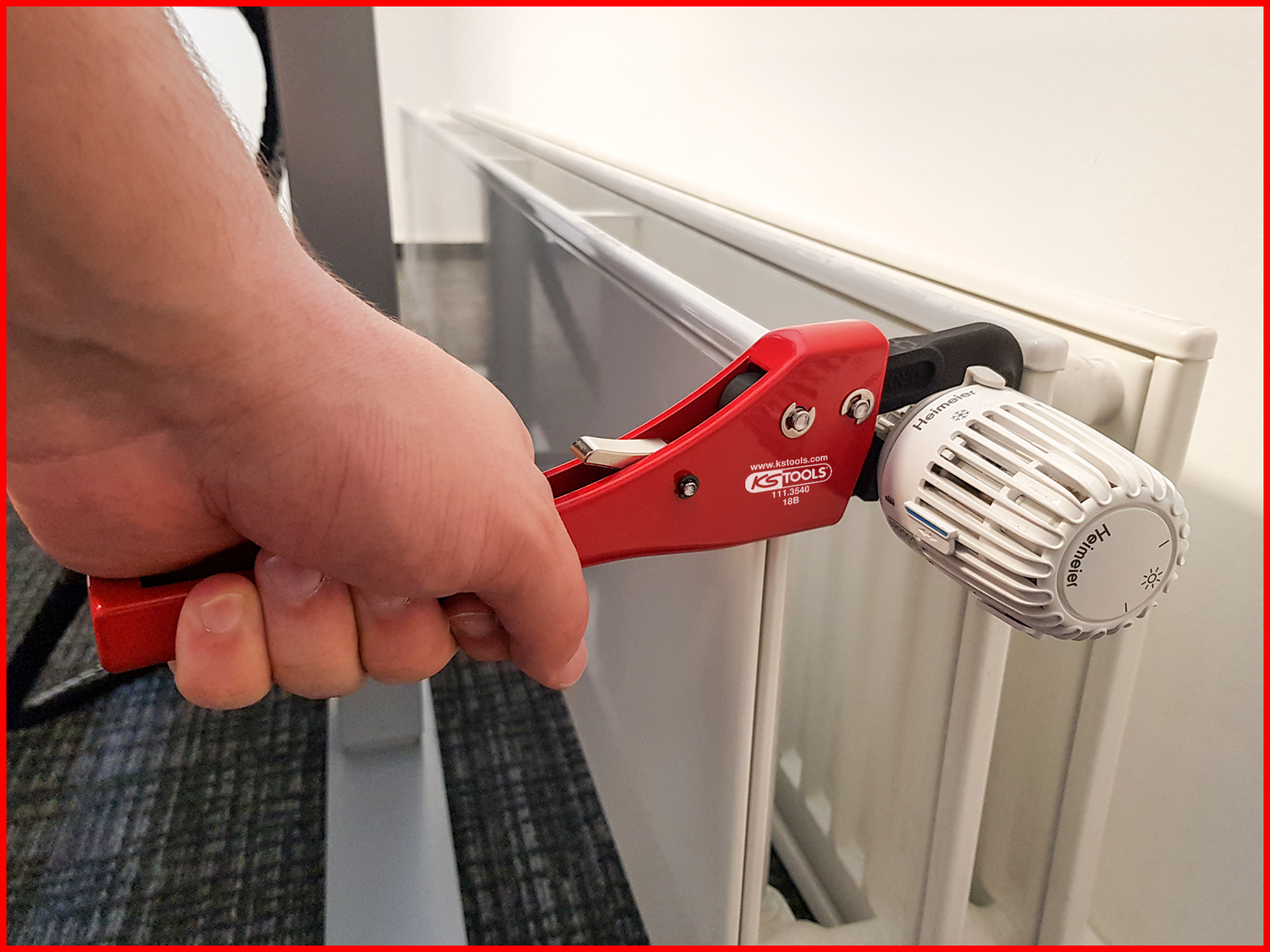 KS Tools Einhand-Ratschen-Rohrzange mit verstellbarem Kopf Produktbild img3 L