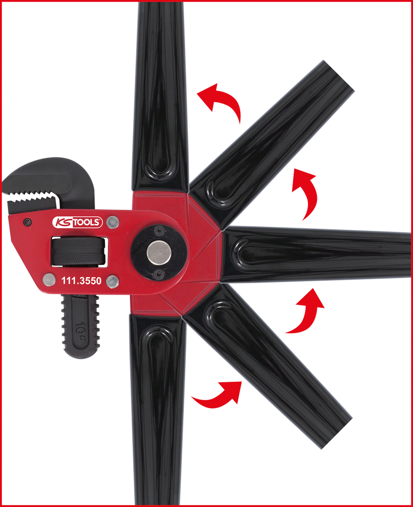 KS Tools Einhand-Rohrzange 1.1/2" mit verstellbarem Kopf Produktbild img5 L