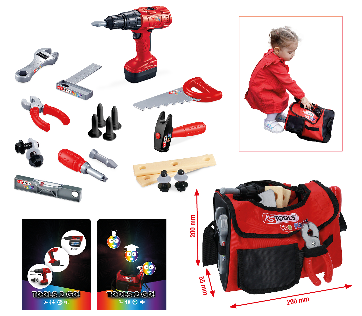 KS Tools Kinder Werkzeug-Satz mit Smartbag-Tasche, 26-tlg Produktbild img1 L