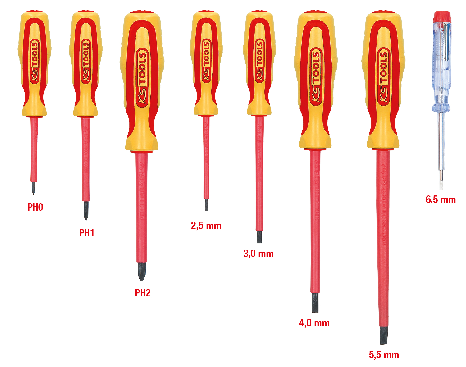 KS Tools ERGOTORQUE VDE Schraubendreher-Satz, PH+Schlitz, 8-tlg Produktbild img1 L