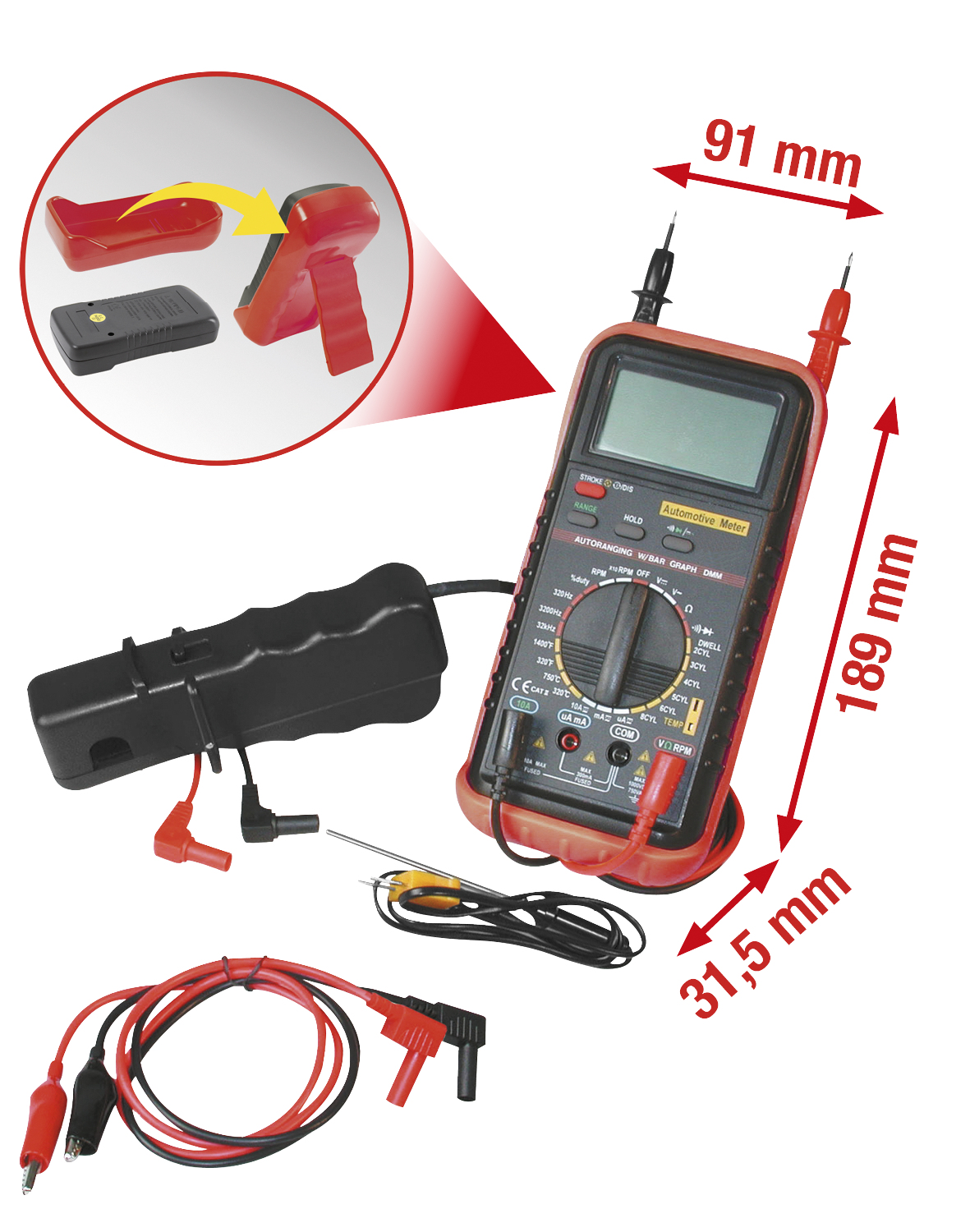 KS Tools KFZ Multimeter mit Induktionspinzette Produktbild img1 L