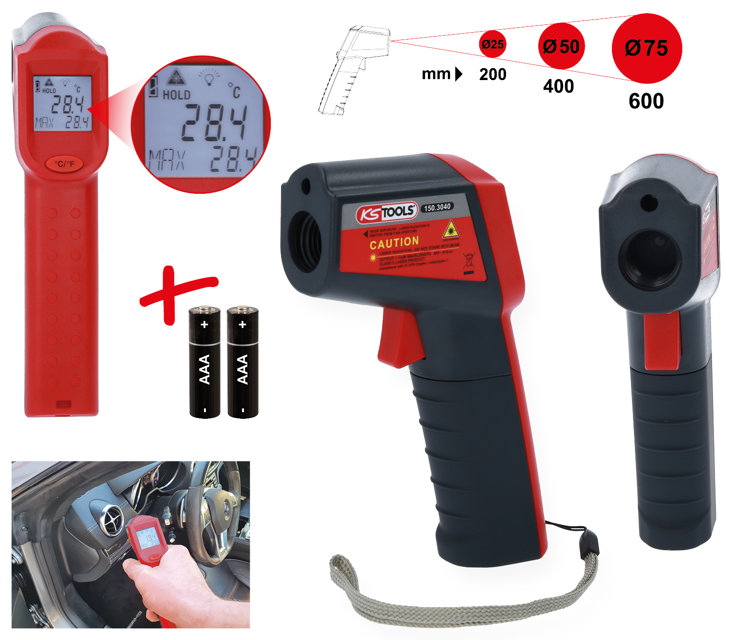 KS Tools Infrarot-Thermometer, -38° bis 520°C Produktbild img1 L
