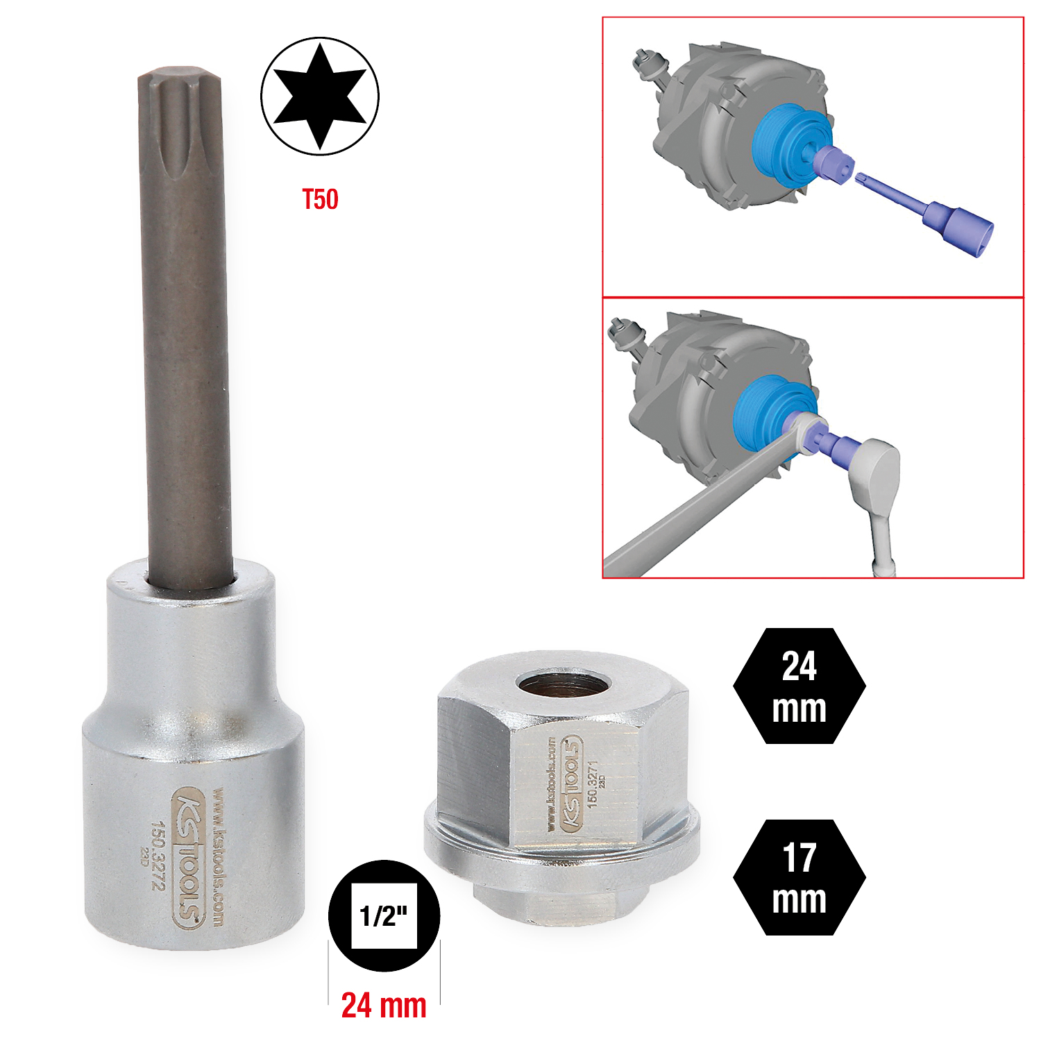 KS Tools Lichtmaschinen-Kombischlüssel-Satz, 2-tlg Produktbild img1 L