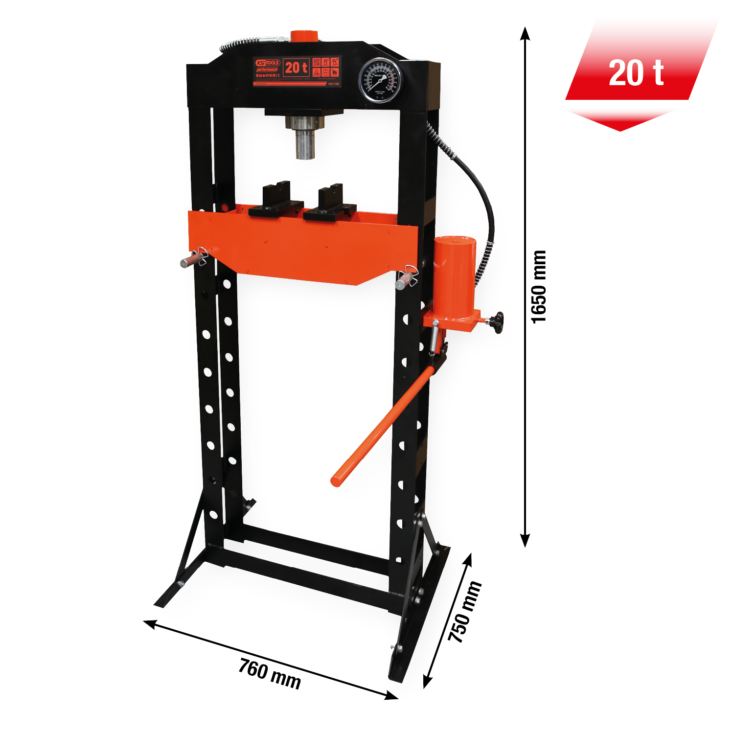 KS Tools performance Hydraulik-Werkstattpresse, 20000 kg Produktbild img1 L