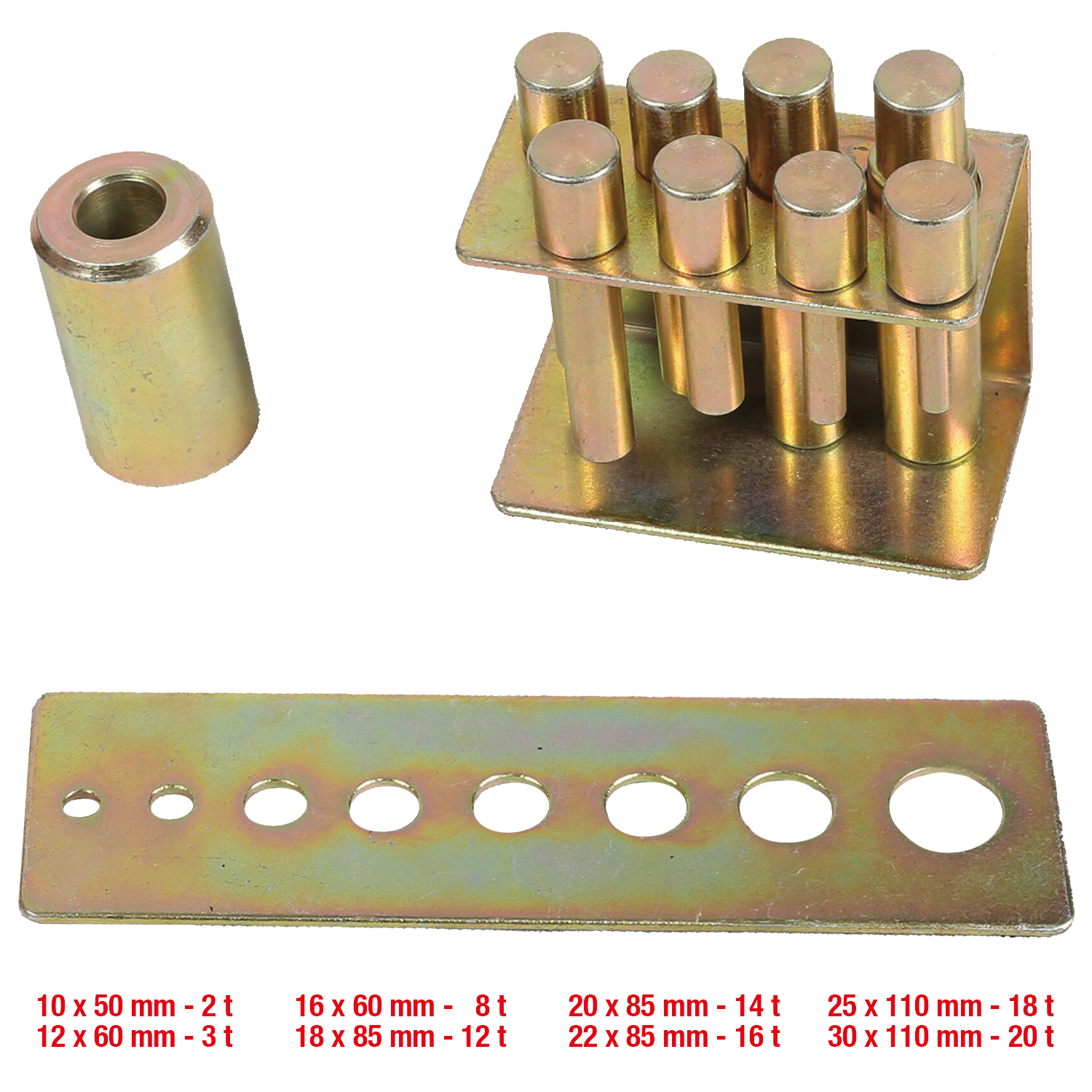KS Tools performance Druckdorn-Satz für Hydraulik-Werkstattpresse, 8-tlg Produktbild img1 L