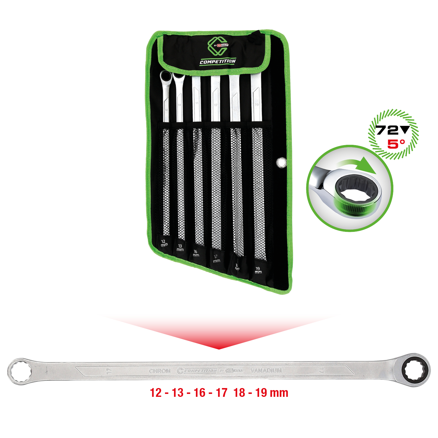 COMPETITION Ratschenringschlüssel-Satz, 6-tlg Produktbild img1 L