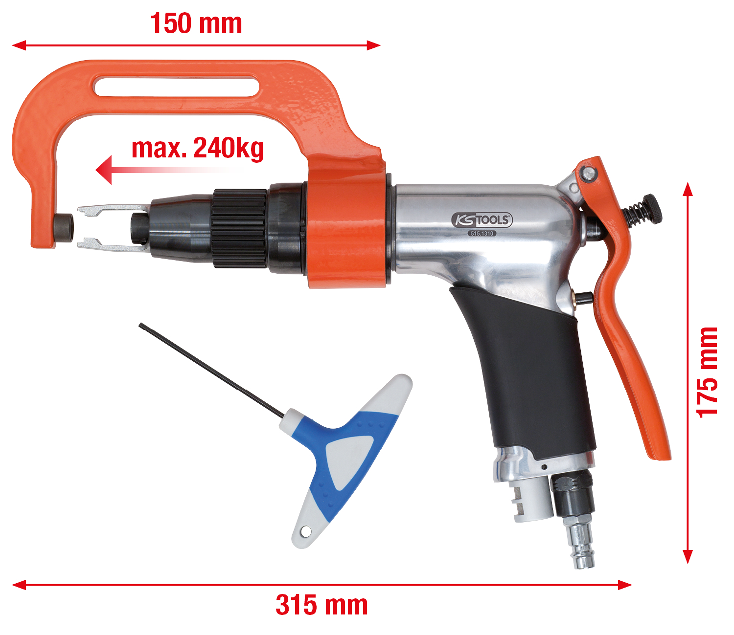 KS Tools Druckluft-Schweißpunkt-Bohrmaschinen-Satz, 3-tlg Produktbild img1 L