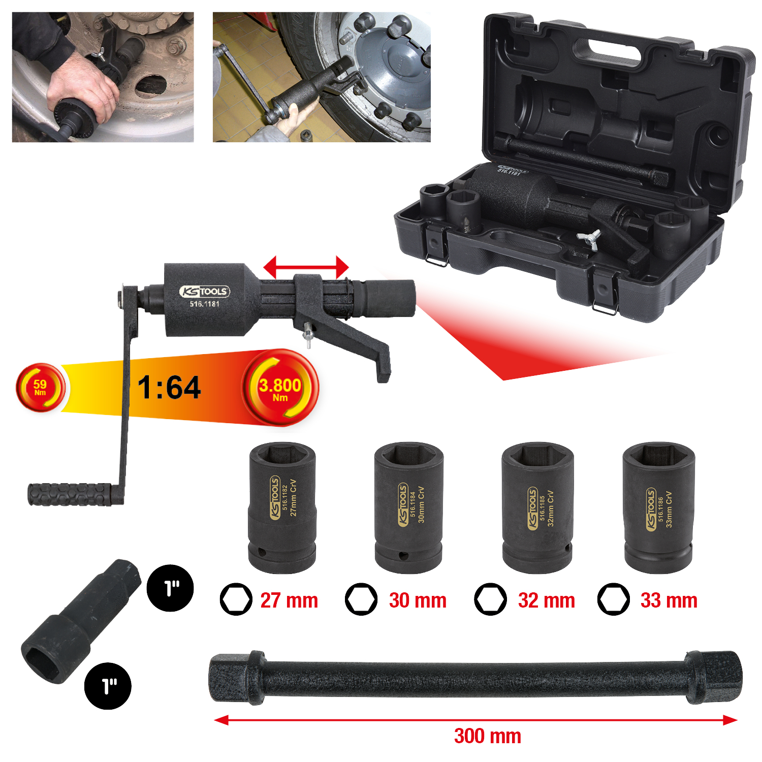 KS Tools Universal-Kraftvervielfältiger-Satz, 7-tlg Produktbild img1 L