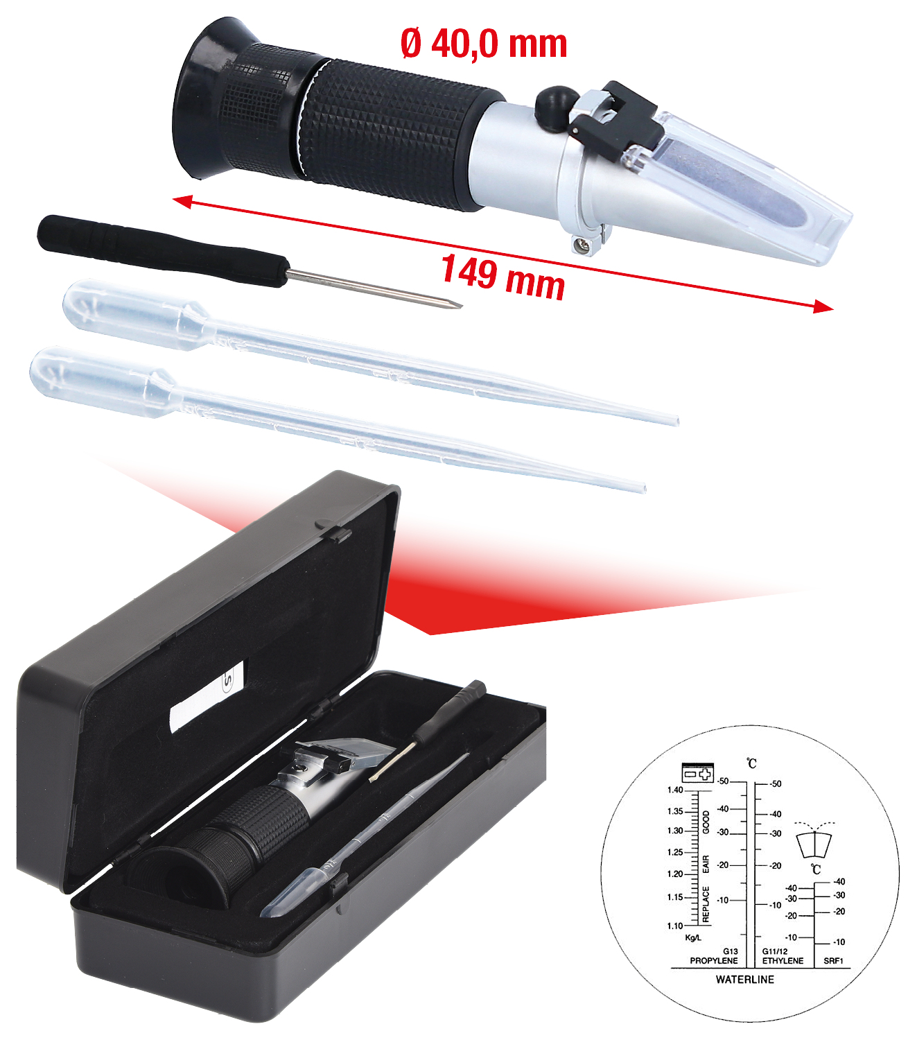 KS Tools Refraktometer Kühlflüssigkeit / Batteriesäure Produktbild img1 L