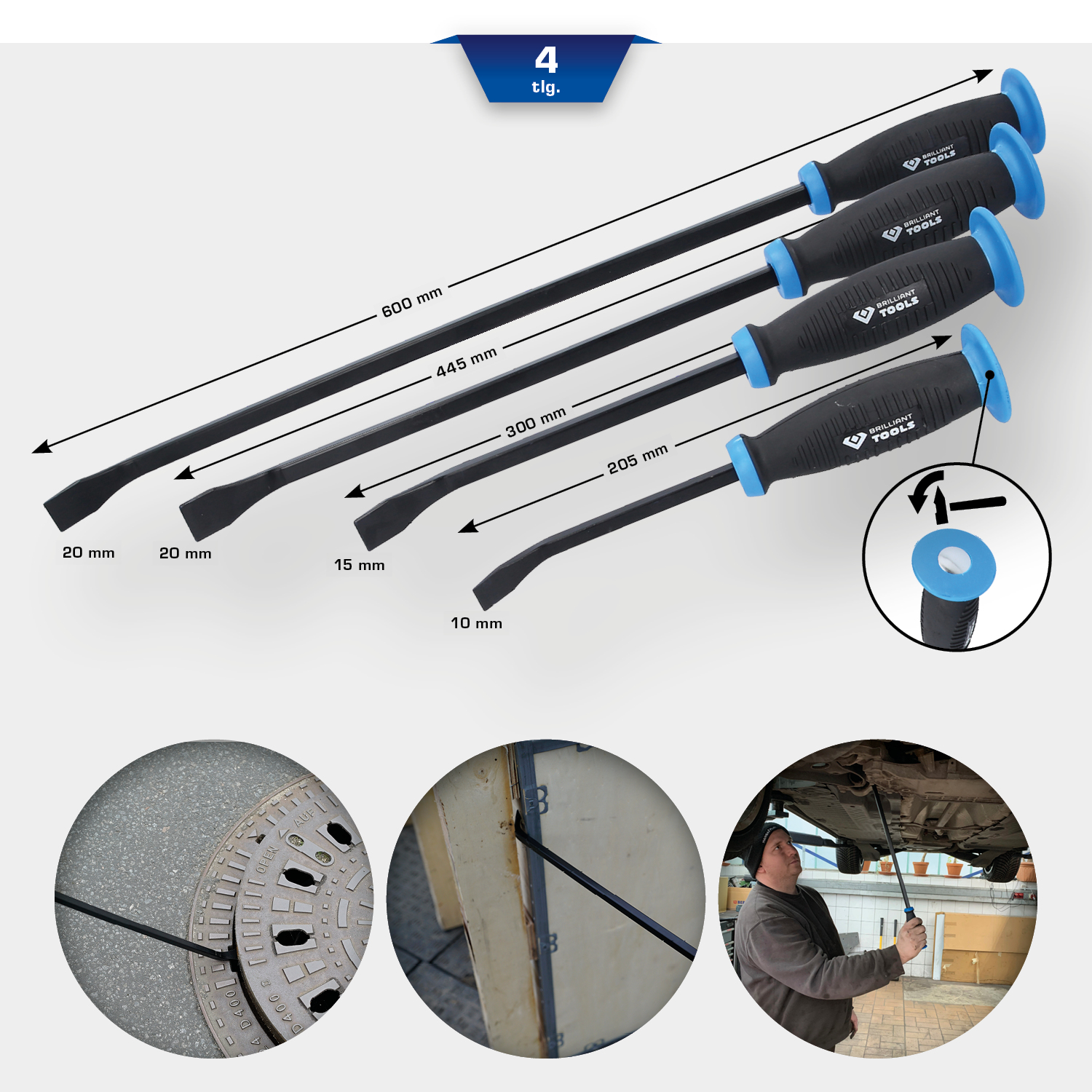 BRILLIANT TOOLS Stemmhebel-Satz, 4-tlg Produktbild img1 L