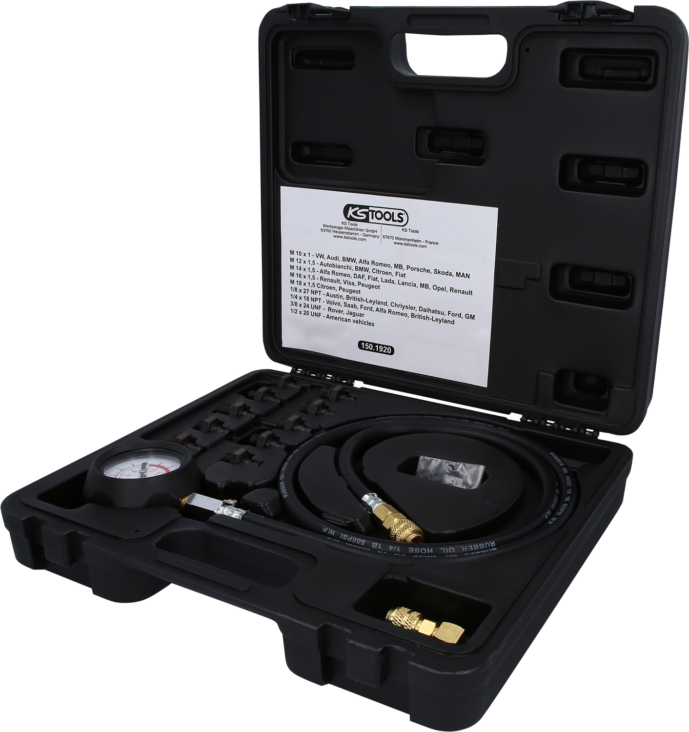 KS Tools Öldruck-Prüfgerät, 12-tlg, 0-10bar Produktbild img2 L