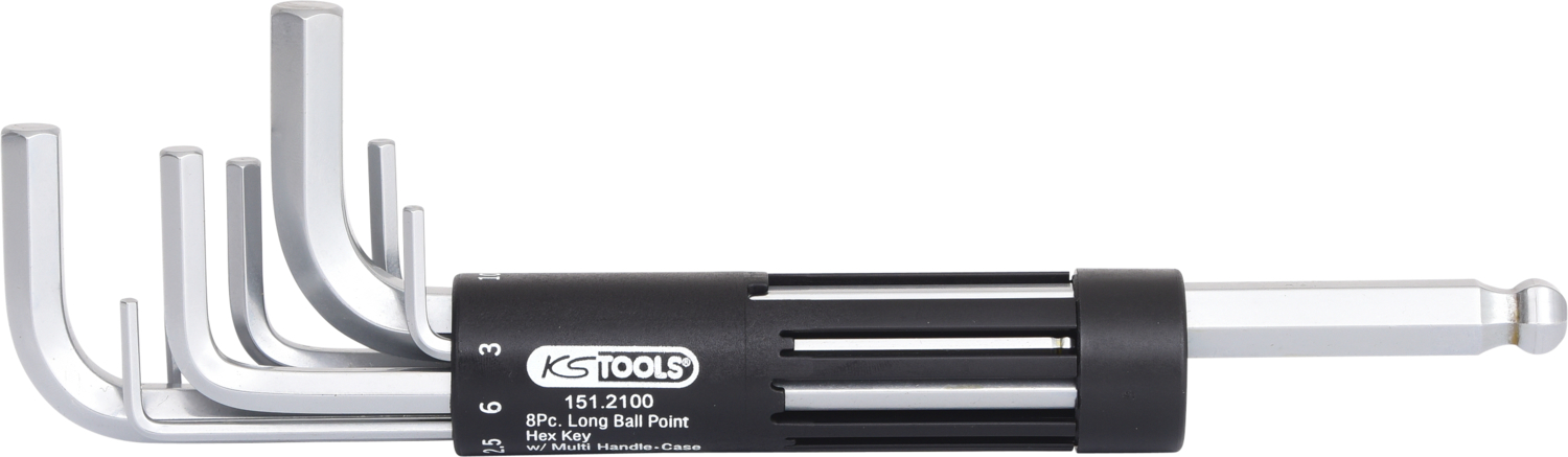 KS Tools 3 in 1 Innen6kant-Winkelstiftschlüssel-Satz,8-tlg lang, Kugelkopf Produktbild img2 L