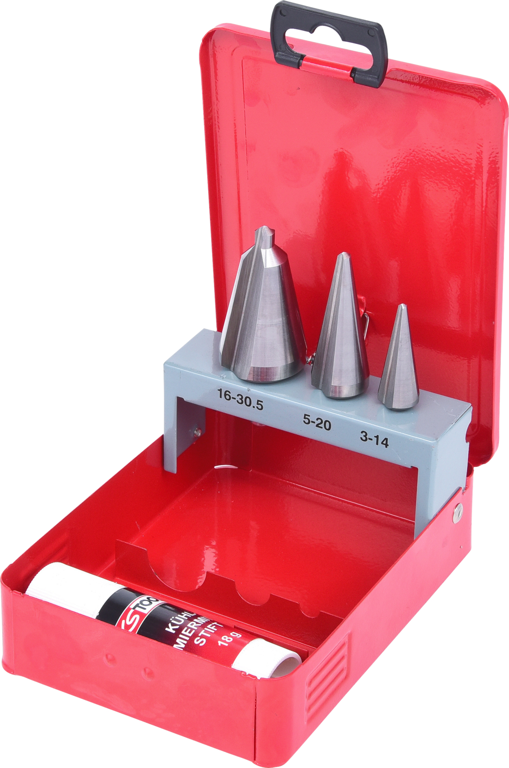 KS Tools HSS Blechschälbohrer-Satz, Stahlblechkassette 4-tlg Produktbild img1 L