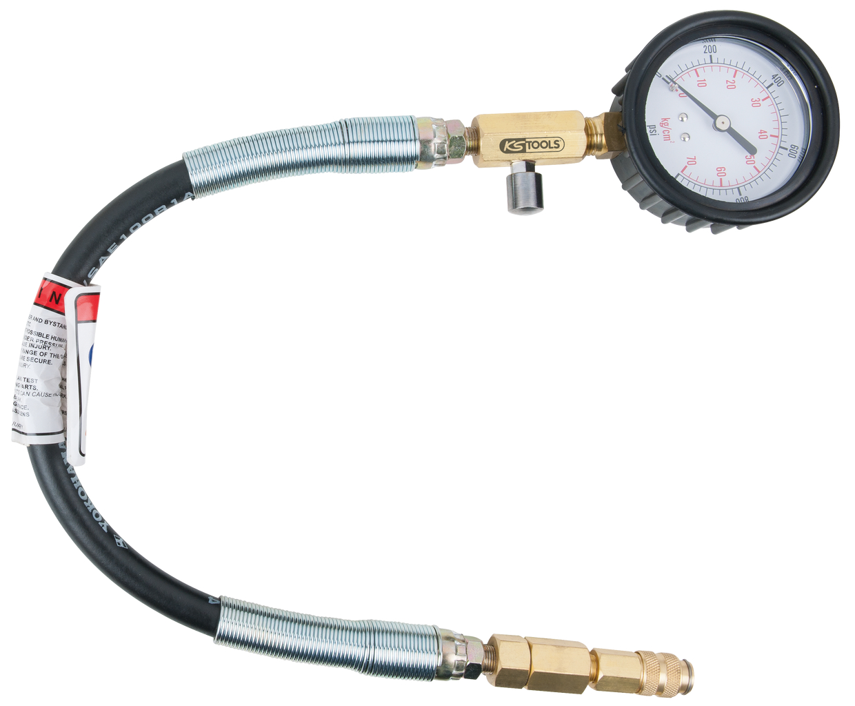 KS Tools Manometer mit Schlauch, 0-1000 psi, Ø 70 mm Produktbild img1 L