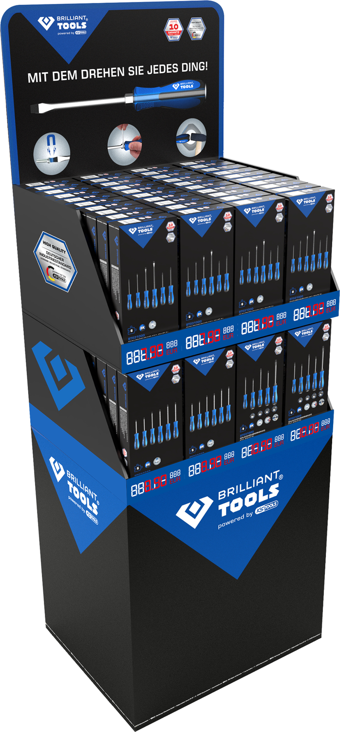 BRILLIANT TOOLS Schraubendreher-Verkaufsdisplay, 80 Packungen Produktbild img1 L