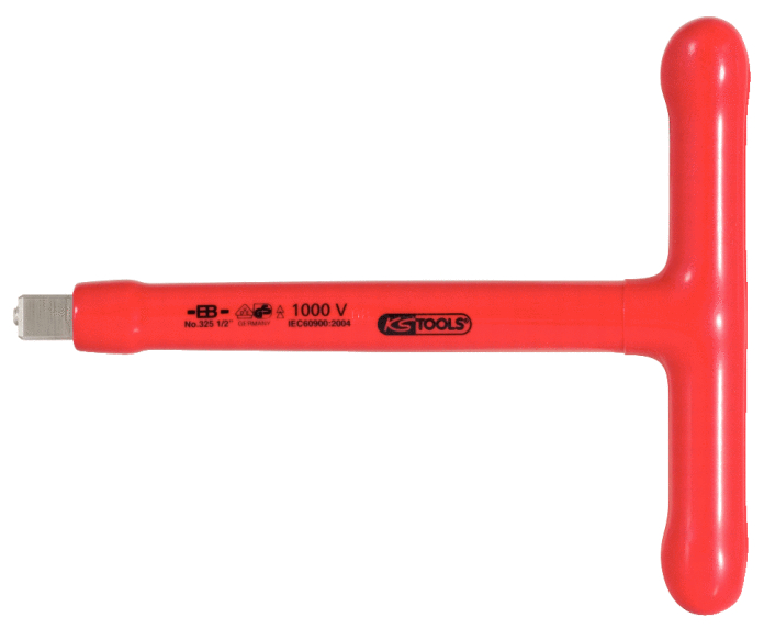KS Tools 1/2" T-Griff-Aufsteckschlüssel mit Schutzisolierung und Schraubenarretierung, 200mm Produktbild img1 L