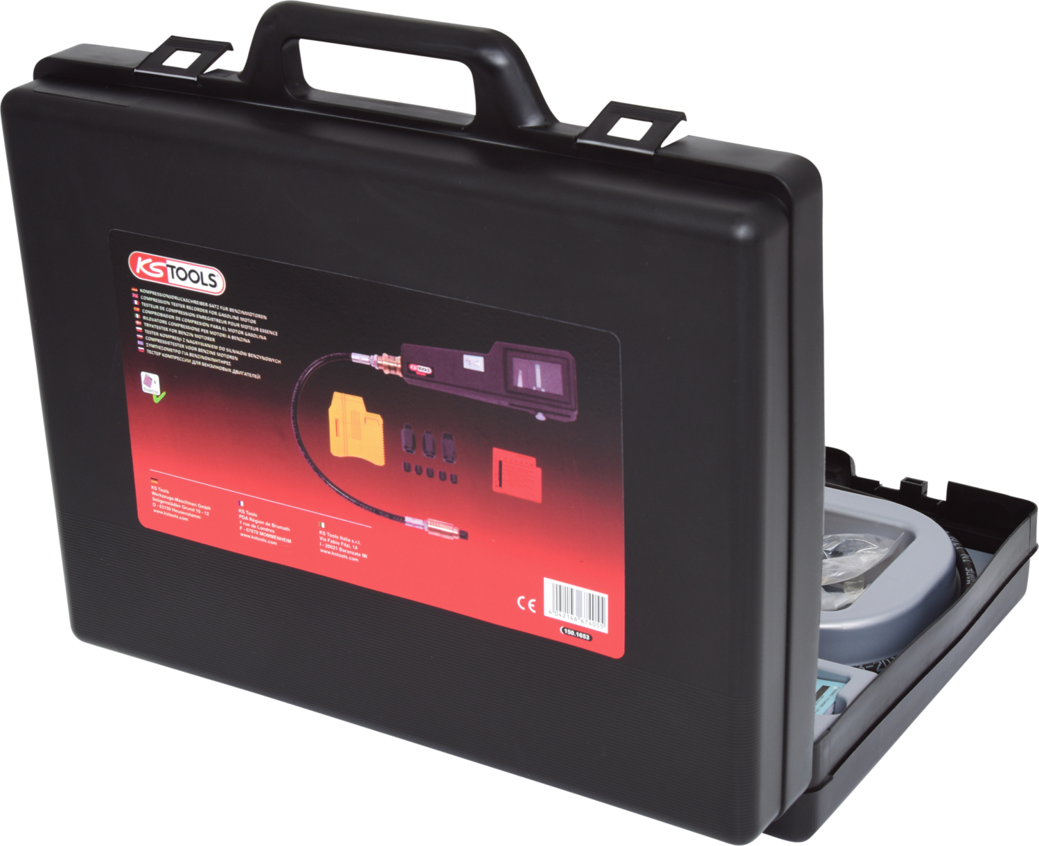 KS Tools Kompressions-Druckprüfgerät für Benzinmotoren mit Diagrammschreiber, 58-tlg Produktbild img3 L