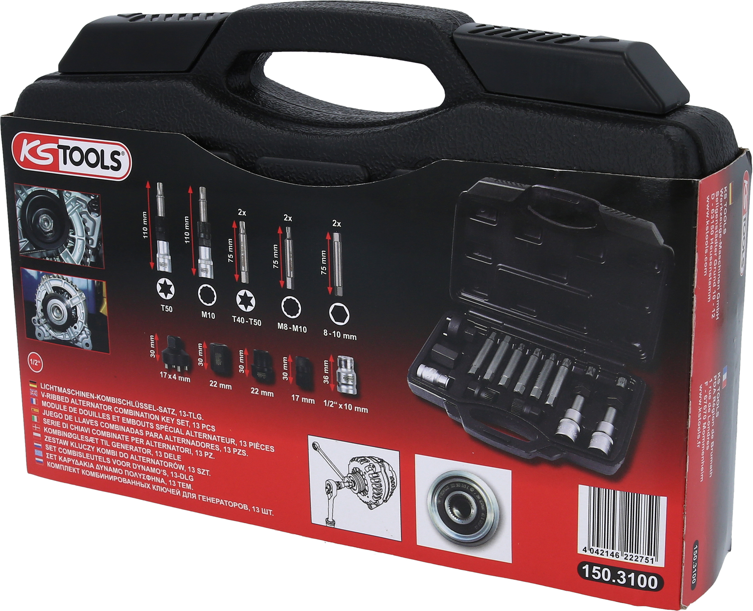 KS Tools Lichtmaschinen-Kombischlüssel-Satz, 13-tlg Produktbild img5 L