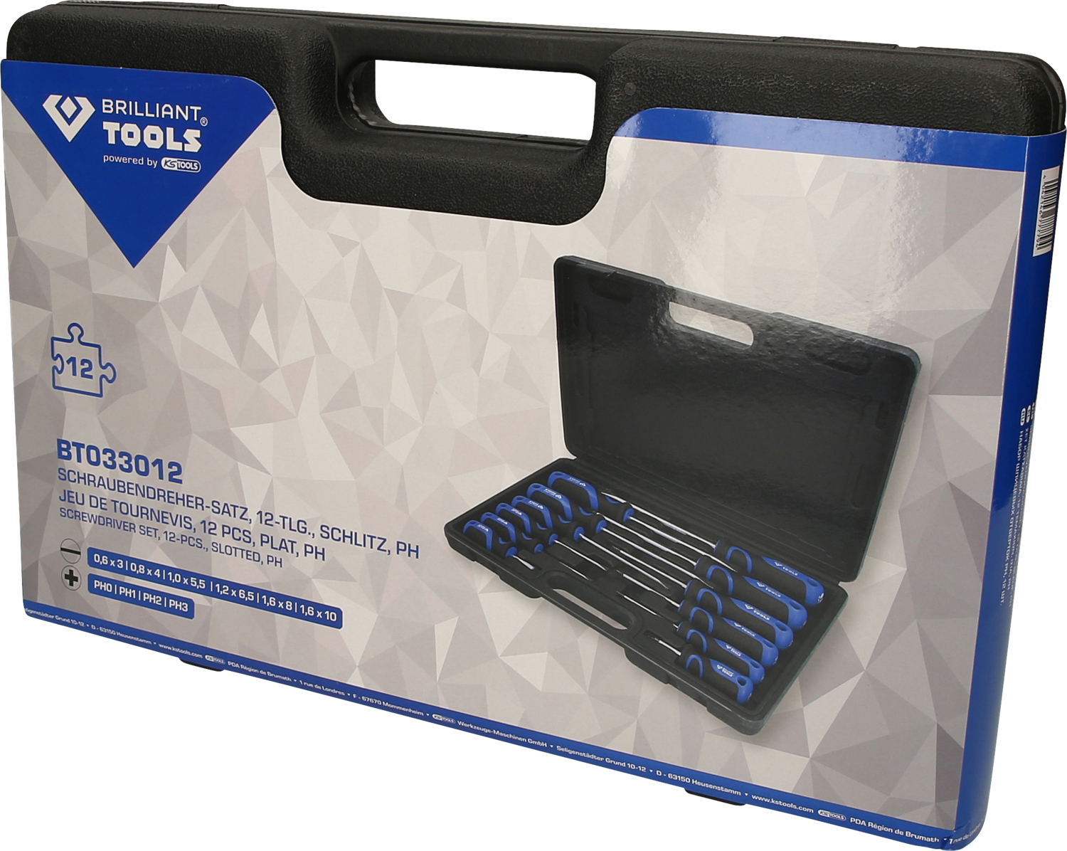 BRILLIANT TOOLS Schraubendreher-Satz, 12-tlg, Schlitz, PH Produktbild img6 L