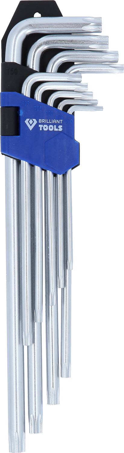 BRILLIANT TOOLS Winkelstiftschlüssel-Satz, 9-tlg, Torx®-Profil, lang Produktbild img3 L