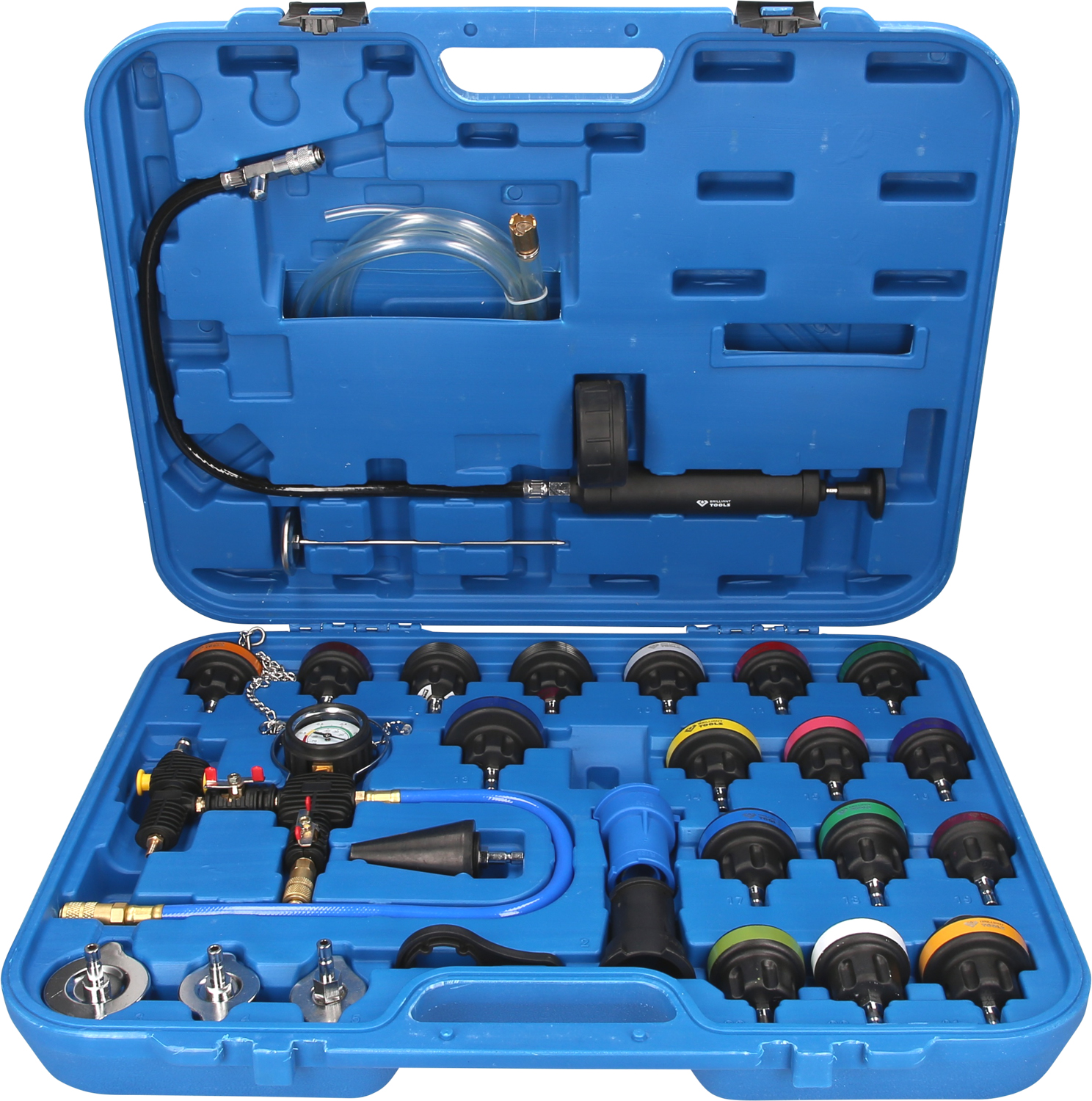 BRILLIANT TOOLS Master Kühlsystem-Diagnose-Satz, 28-tlg Produktbild img7 L