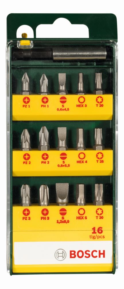 Bosch 16-teiliges Schrauberbit-Set mit magnetischen Universalhalter Produktbild img2 L