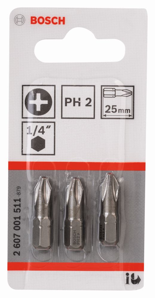 Bosch Schrauberbit Extra-Hart PH 2, 25 mm, 3er-Pack Produktbild img2 L