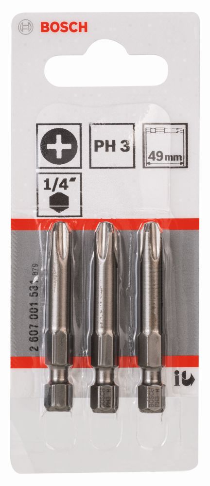 Bosch Schrauberbit Extra-Hart PH 3, 49 mm, 3er-Pack Produktbild img2 L