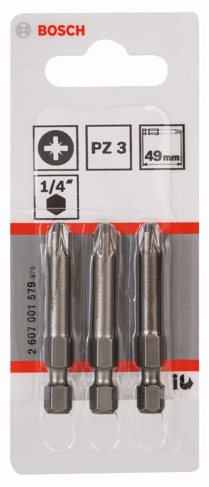 Bosch Schrauberbit Extra-Hart PZ 3, 49 mm, 3er-Pack Produktbild img2 L