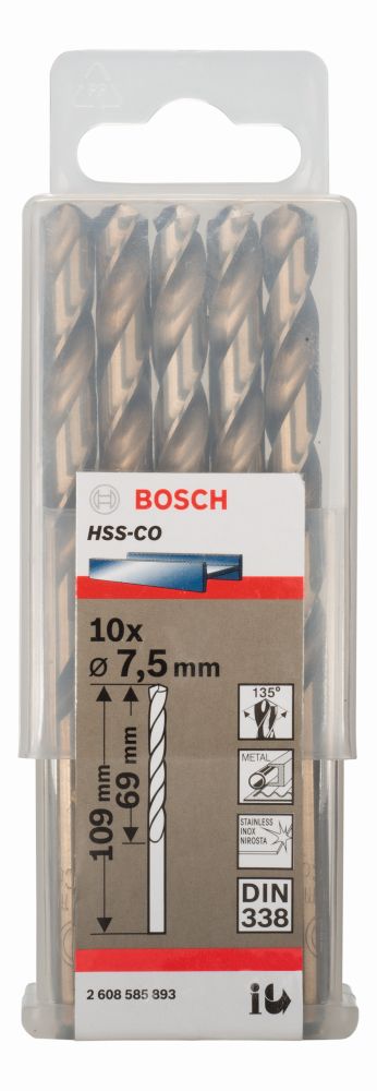 Bosch Metallbohrer DIN 338 HSS-Co Produktbild img1 L