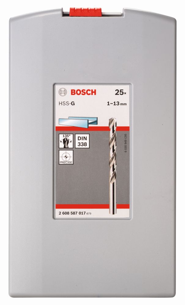 Bosch Metallbohrer-Set DIN 338 HSS-G 135° in ProBox 25-teilig ø1-13mm Produktbild img1 L