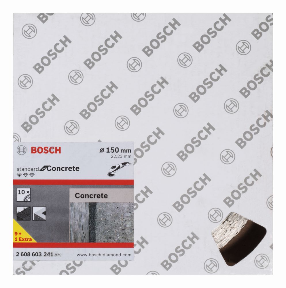 Bosch Diamanttrennscheibe Standard for Concrete, 150 x 22,23 x 2 x 10 mm, 10er-Pack Produktbild img1 L