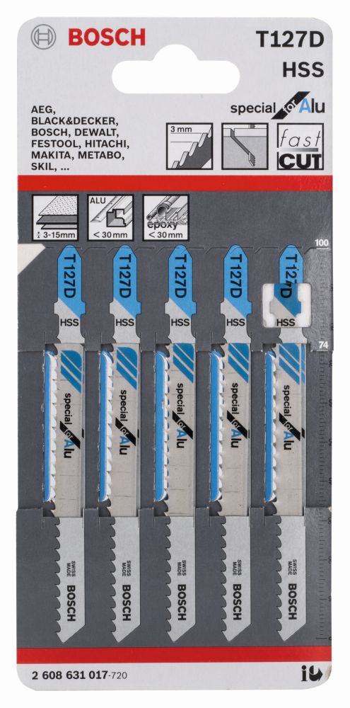 Bosch Stichsägeblatt T 127 D, 5er-Pack Produktbild img1 L