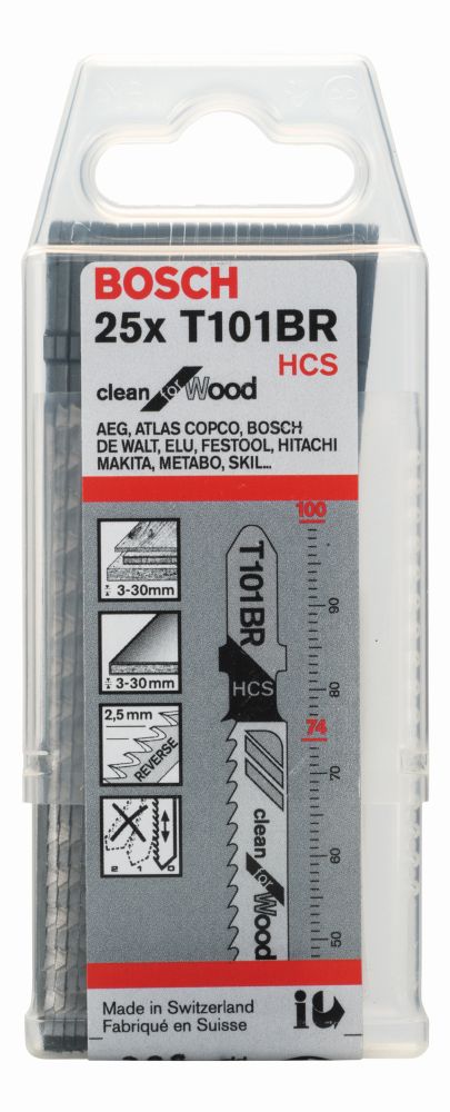 Bosch Stichsägeblatt T 101 BR Clean for Wood, 25er-Pack Produktbild img2 L
