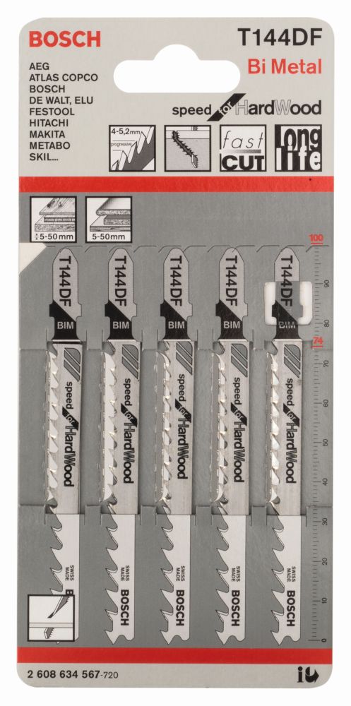 Bosch Stichsägeblatt T 144 DF, 5er-Pack Produktbild img1 L