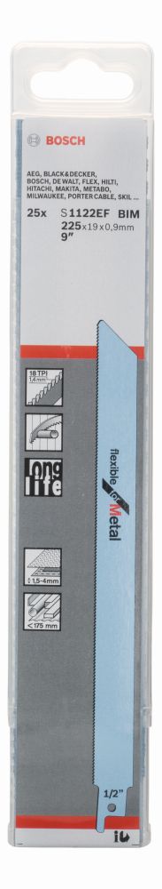 Bosch Säbelsägeblatt S 1122 EF, Flexible for Metal, 25er-Pack Produktbild img2 L